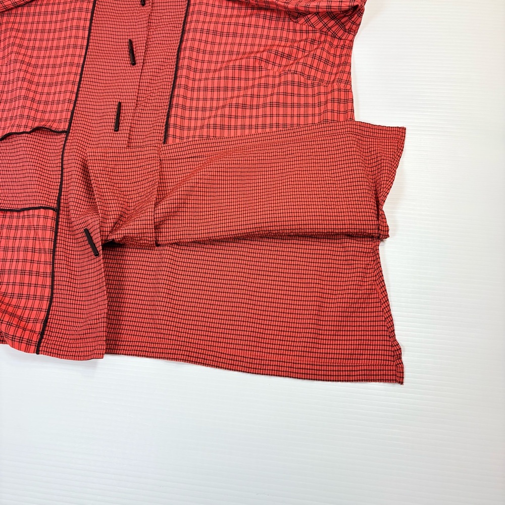 Ali Miles Red Black Plaid Patchwork Button Front … - image 11